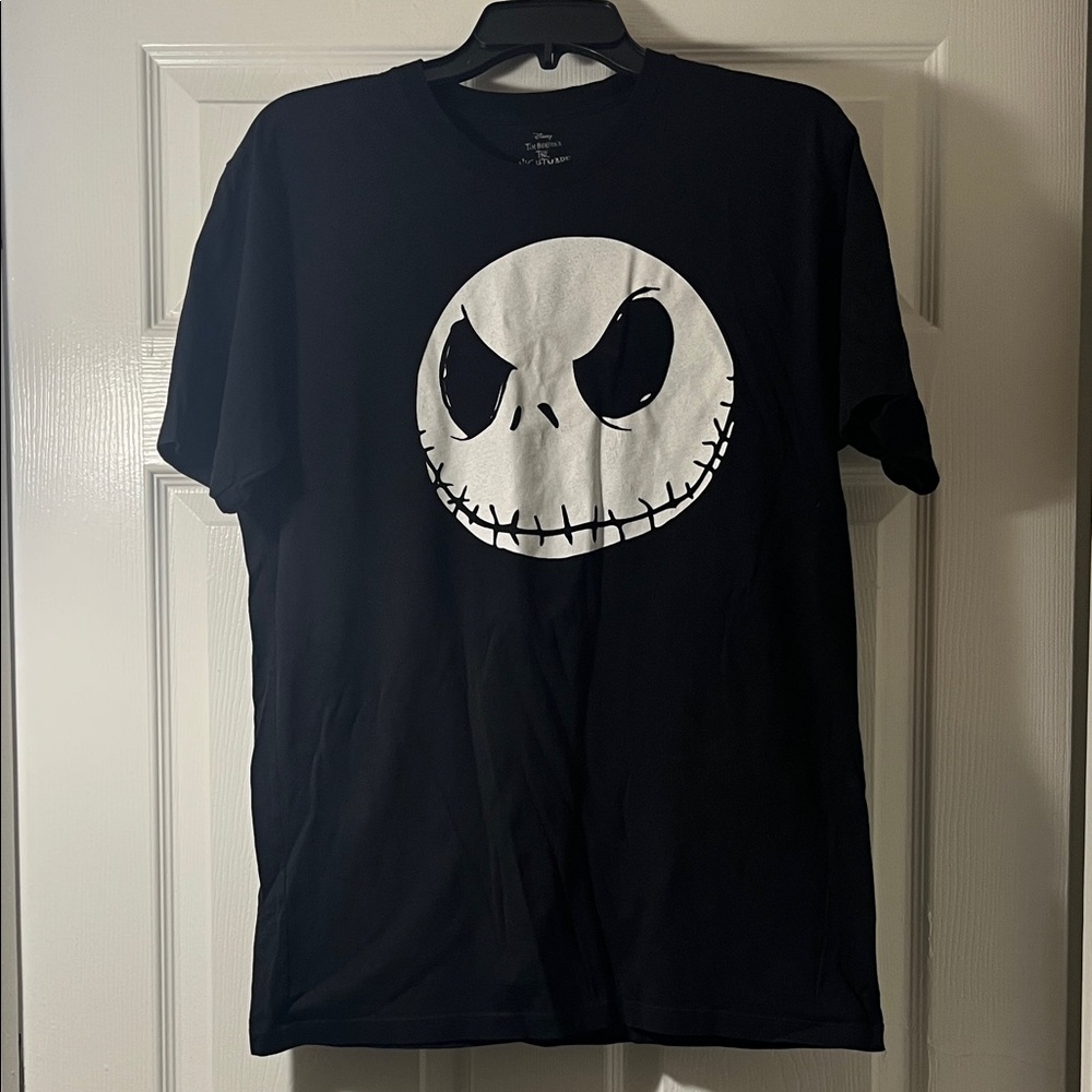 Disney Nightmare Before Christmas Jack Skellington Black Graphic Tee Shirt L
